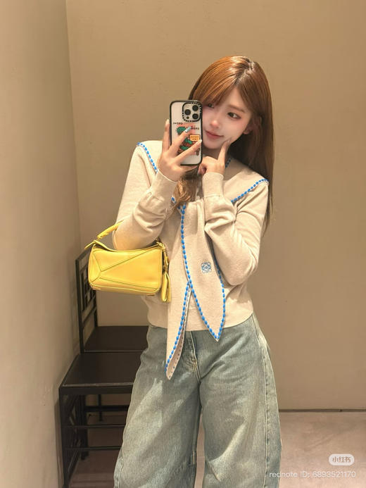 34-1 排他性独家圆正 lew手工刺绣领结式样套头衫 135斤以内穿L 商品图13