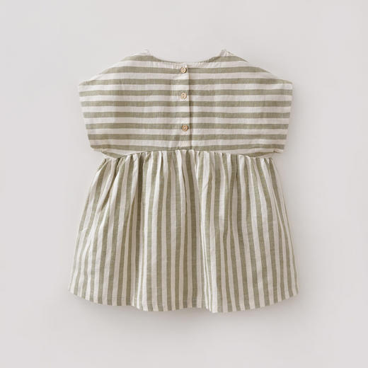马克珍妮森系条纹女童亚麻连衣裙2026年夏装新款561035 商品图2