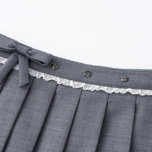 HERLIAN 2026年春季新品百可拆卸蝴蝶结百褶裙女士A字短裙 商品图3