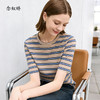 【商场同款】CNK6364 “ 复古条纹毛衫 ” 点亮搭配 职场好物短袖T恤 商品缩略图1