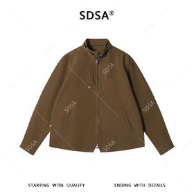 SDSA男装2026新款潮牌极简风立领夹克男女同款肌理宽松拉链外套