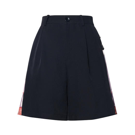 两三事梵高文艺季风长信2026春新款复古印花拼接高腰短裤女休闲裤 商品图4