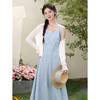 鹿向南「逐梦之境」灰蓝色无袖背心连衣裙女春季新款高腰显瘦长裙 商品缩略图1