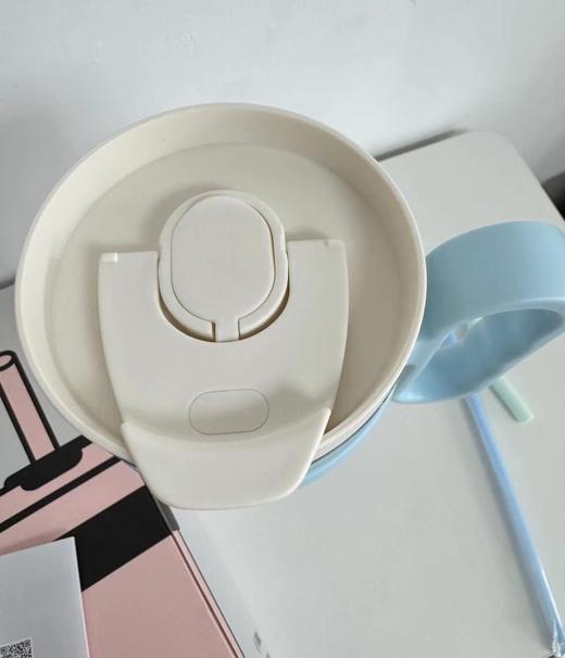 F030475巨无霸吸管高颜值奶芙蓝大容量茶水分离杯吸管水杯 商品图7