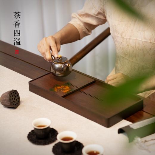 重竹秋实盛水干泡漆艺茶盘茶台家用托盘干泡台茶道配件茶具零配 商品图1