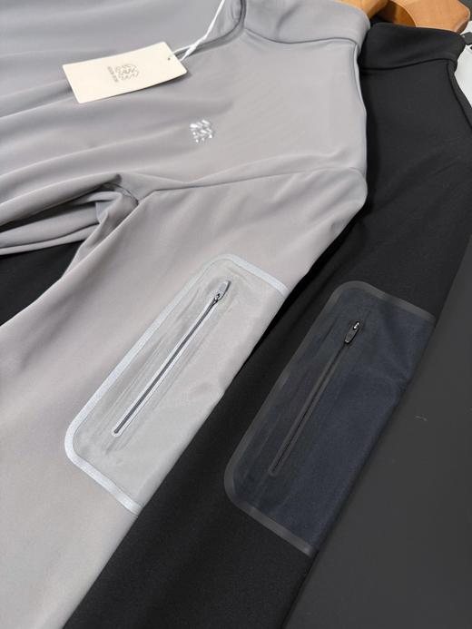 可隆半拉链压胶口袋长袖T恤 BK 341166 商品图11