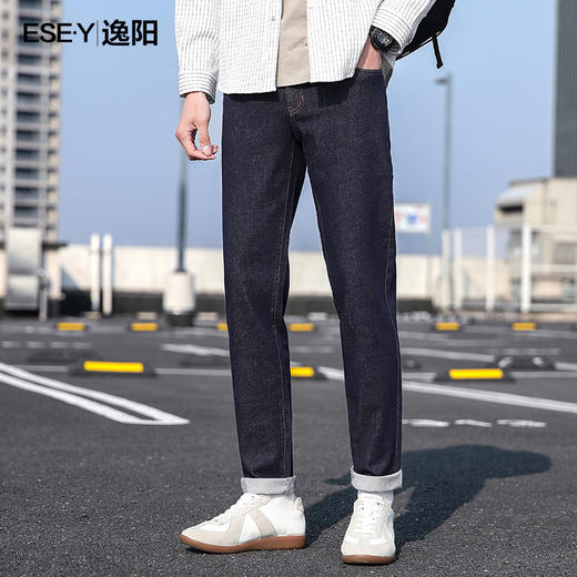 【不易褪色-小直筒】逸阳男士春款修身显瘦蓝色牛仔裤1299 商品图6