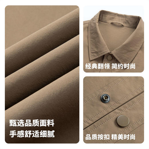【易打理】圣得西翻领休闲夹克外套男款2026新款春季简约工装上衣 商品图4