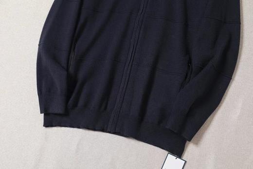 F0304130半高领拉链领口条纹拼色胸口刺绣温柔毛衣开衫 商品图10