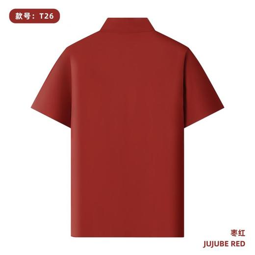 165g 整件全无痕压胶无缝纯色二级布领短袖四合扣短袖翻领polo衫  ZT-T26# 商品图5