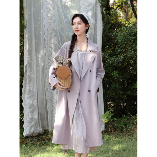 鹿向南「紫雾汀洲」淡紫色法式气质吊带连衣裙女年春季显瘦长裙子 商品图4