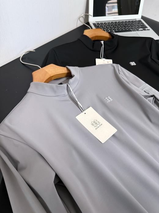 可隆半拉链压胶口袋长袖T恤 BK 341166 商品图7