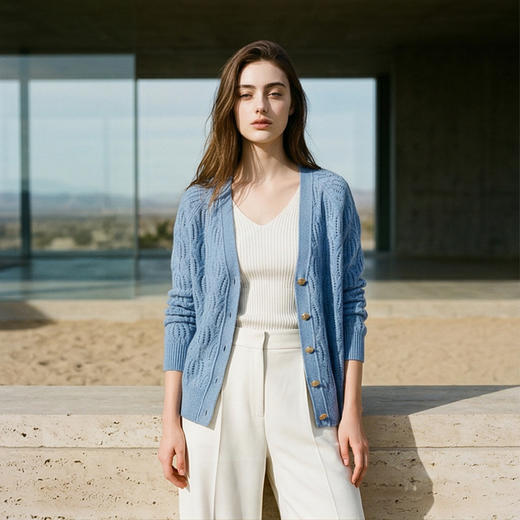 PALUOPO/PLV领女开衫E21870-B1/约重325g帕罗 商品图9