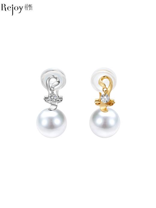 【挚友限定】【香港展会商品】白天鹅-18K金澳白珍珠耳夹 10.1mm（展会产品拍下后不支持7天无理由退换货） 商品图0