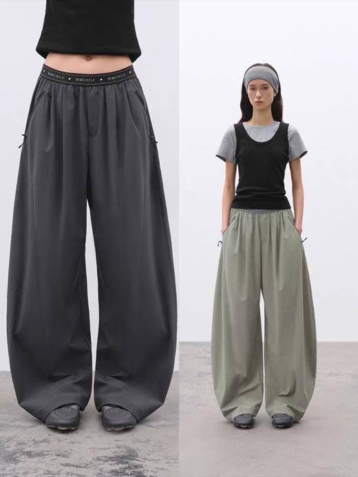 半圆/C63830119/分割感松紧腰弯刀裤 商品图1