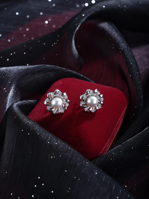 子佩集【向阳花开】银S925珍珠惜王妃耳钉【QJED013】太阳花2602 商品图5