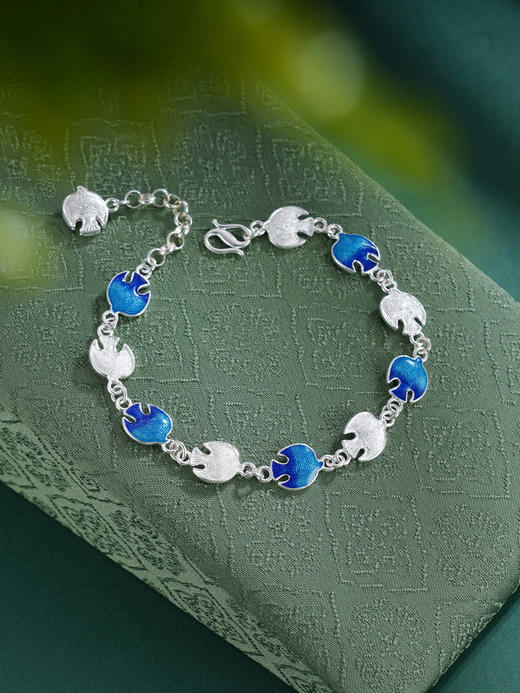 子佩集S990银【和平颂鸽】手链【DSSL003】纯银花丝珐琅彩原创作品2507 商品图7