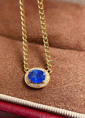 0.8克拉蓝宝石项链