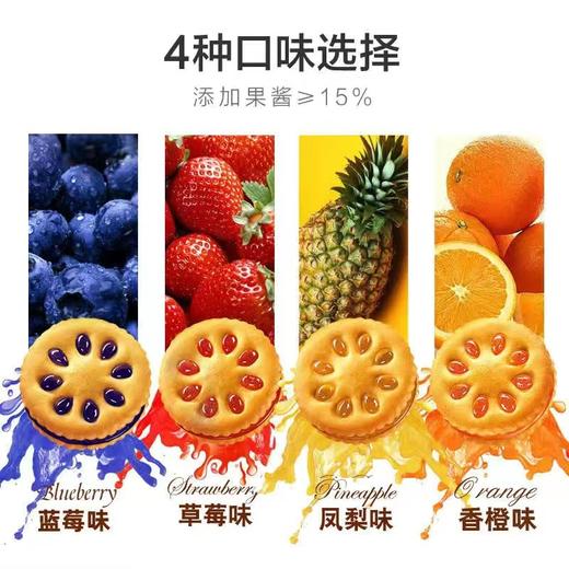 【超值❗️9.9抢20包🔥果酱夹心饼干】草莓味，蓝莓味，香橙味，菠萝味，4种口味，果味香浓，Q弹好吃！早餐代餐网红休闲食品办公室零食整箱独立包装糕点 商品图2