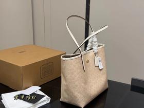 F030408新款吸扣老花单肩手提单面city托特包logo购物袋tote包