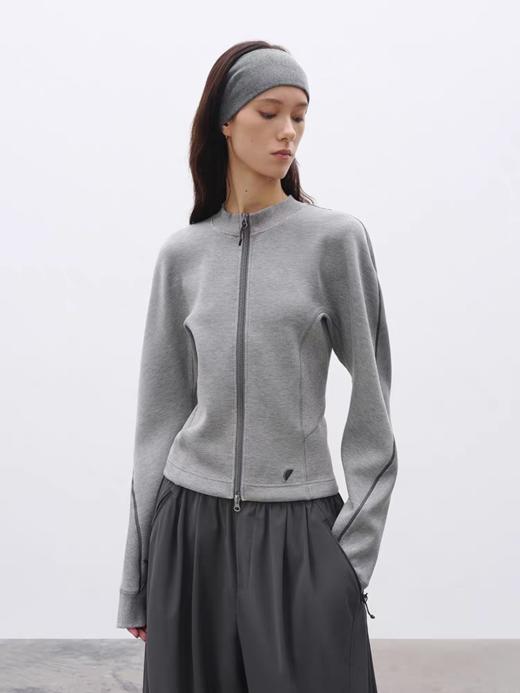 半圆/C61280197/立体包针刺绣工艺小立领合体t恤 商品图3