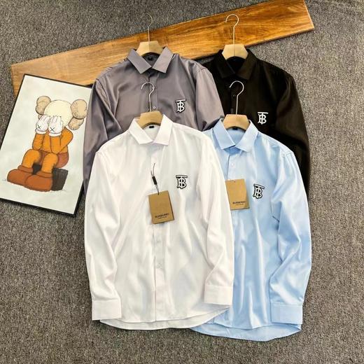 F030491简单基础款弹力棉府绸面料纯色长袖衬衫 商品图0