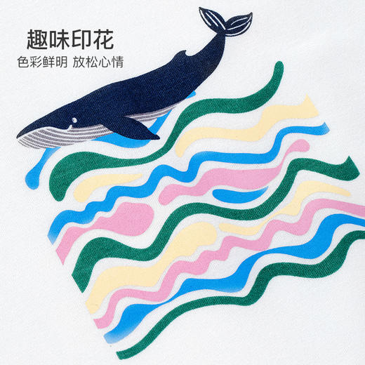 爱帝睡衣套夏季短袖家居服凉感海豚印花套装男女款可选 商品图5