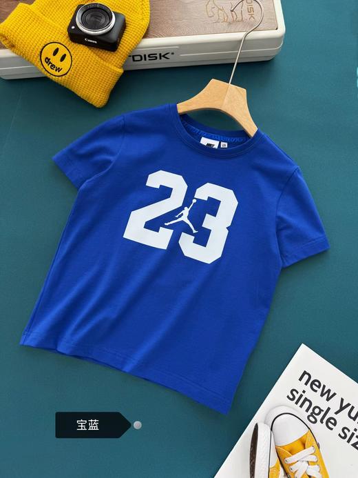 F030439透气不闷汗凉感棉感运动风飞人印花圆领短袖儿童T恤 商品图11