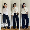 26春夏--腿型救星~巨显瘦显腿直毛边脚口直筒休闲裤【包邮+三天无理由退换】 商品缩略图4