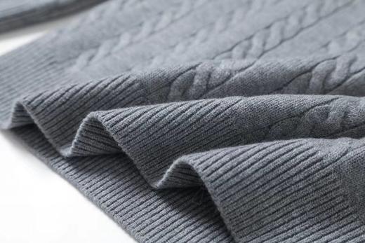 F0304129小马刺绣半拉链立领纯色麻花针织毛衣男女同款 商品图13