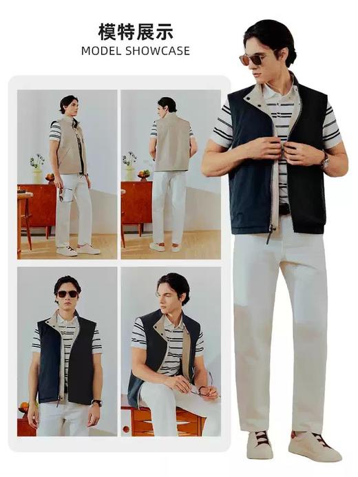 波顿男士四季双面穿马甲｜常规款利落有型，简约设计日常好搭MJ061126 商品图3