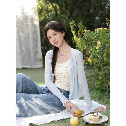 鹿向南「复古千禧」水洗蓝直筒牛仔裤女春季新款高腰宽松阔腿长裤 商品图3