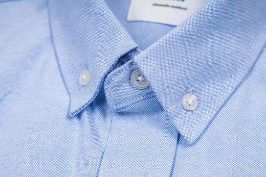 F0304114口袋小爱心刺绣单排扣翻领开合纽扣纯棉情侣短袖衬衫 商品图7