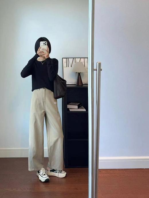 F030445春夏季新款天丝棉挺括垂坠感高腰阔腿设计休闲裤 商品图8