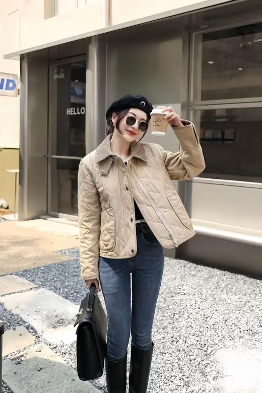 【BBR同款 颖范】菱格短款复古英伦风外套 商品图1