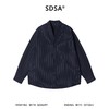95583SDSA男装2026新款潮牌极简风条纹衬衫男女同款藏青细条纹无领衬衣 商品缩略图1