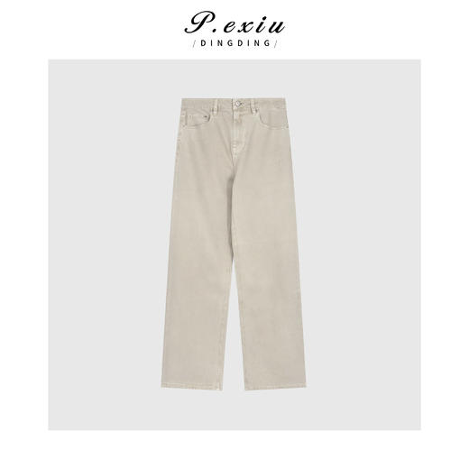 03-2潘依绣丁丁宠粉复古高级显瘦直筒牛仔休闲裤Q59481 商品图0
