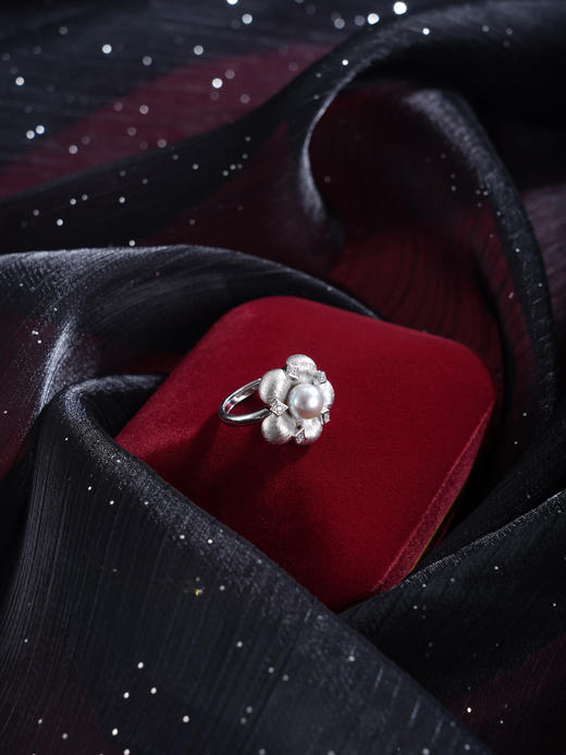 子佩集【花开佳期】银S925珍珠惜王妃戒指【QJJZ001】五瓣花2602 商品图4