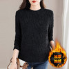 半高领打底衫女长袖新款冬装巨好看流行t恤加绒保暖女装黑色上衣 商品缩略图2