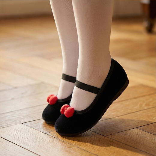 西班牙little winkaa童鞋2026春季新款可爱樱桃公主鞋百搭舒适舞蹈鞋女LW61105 商品图7