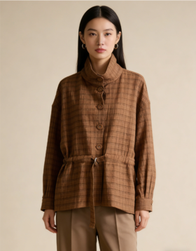 G2000女装SS26商场新款格纹束腰外套61286050