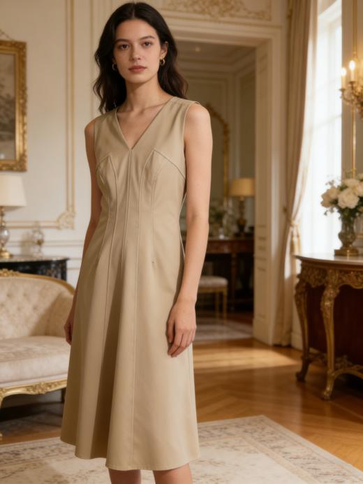 G2000女装SS26商场新款【绵羊毛混纺/可机洗】【BLACK】连衣裙61934016 商品图0