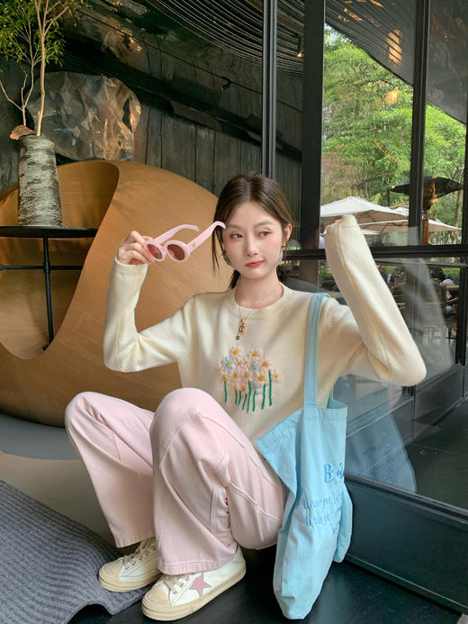 <曾小咸推荐>3.8现货秒杀 ！微信超特价！韩系雏菊刺绣毛衣 日常239.99 立减140 秒杀99.99！！ 商品图13