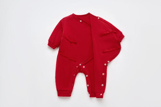 拉比童衣i5-4喜庆绑带连体衣红色LYAB103204 商品图4