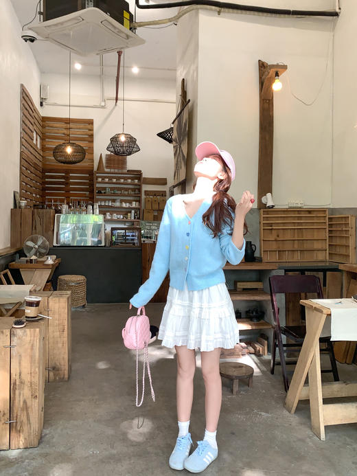 <曾小咸推荐>3.8现货秒杀 ！微信超特价！韩系彩色爱心纽扣针织开衫 日常169.99 立减80 秒杀89.99！！ 商品图7