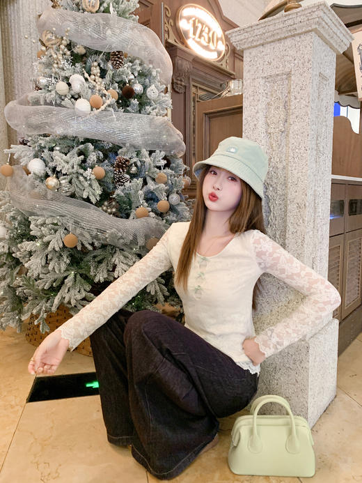 <曾小咸推荐>3.5现货秒杀 ！微信超特价！镂空蝴蝶结蕾丝长袖 日常149.99 立减80 秒杀69.99！！ 商品图12