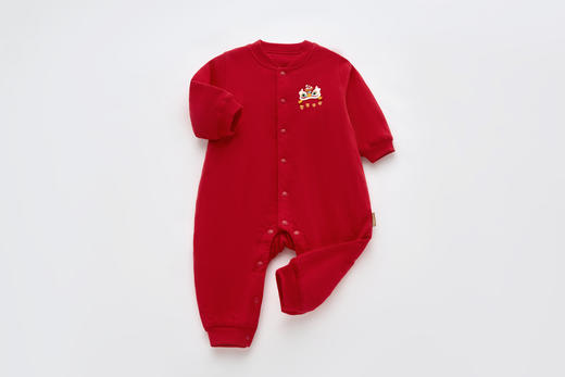 拉比童衣i5-4喜庆全开连体衣红色LYAB103311 商品图3