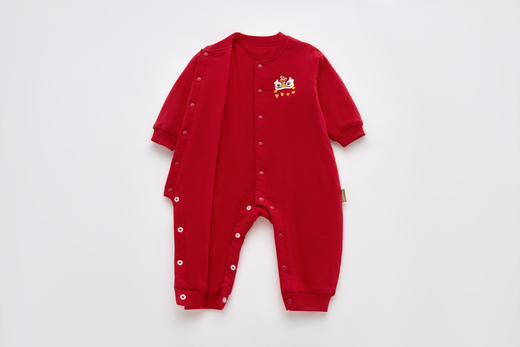 拉比童衣i5-4喜庆全开连体衣红色LYAB103311 商品图4