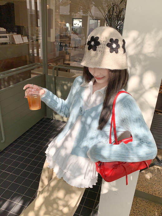 <曾小咸推荐>3.12现货秒杀 ！微信超特价！翻领花边打底衫 日常139.99 立减80 秒杀59.99！！韩系立体花朵开衫  秒杀79.99！！ 商品图10