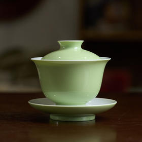 季节限定「春水绿色釉款」放心盖碗 · 专为泡茶定制的盖碗（120ml/150ml）景德镇手工制三才盖碗（三联出品）